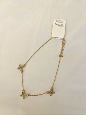 Beautiful Yellow Gold Butterfly Necklace